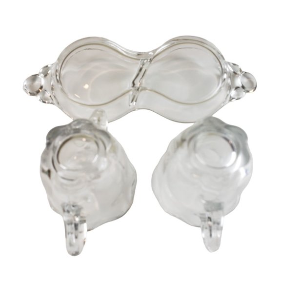 Clear Glass Small Sugar Creamer Set with Tray   LAST CHANCE TO PURCHASE! - Picture 7 of 9